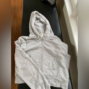 Brandy Melville cropped Heather Gray Hoodie